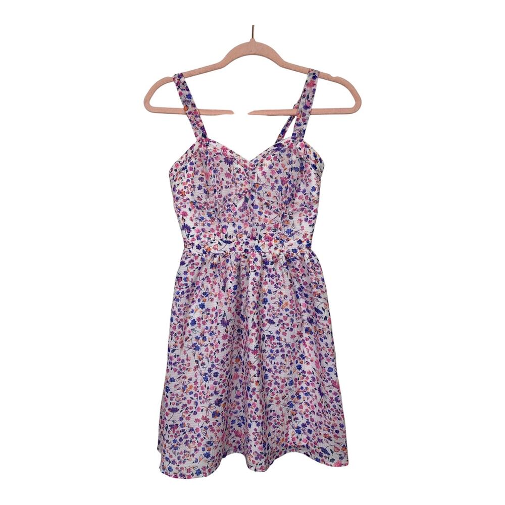 Candies Women Floral Sundress Fit Flare Pink Size XS